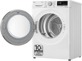 Secadora bomba de calor -  LG RH80V9AV4N, 8 kg, 14 programas, Dual Inverter Compressor™, Eco Hybrid™, Display Gran LED, Blanco