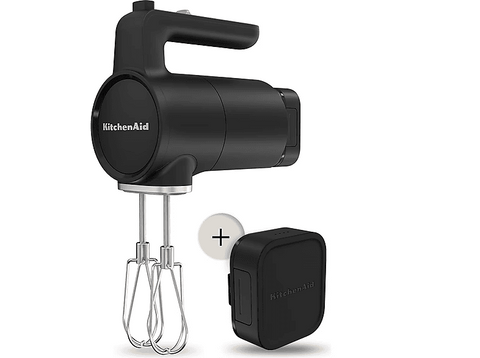 Amasadora de mano - KitchenAid 5KHMR762BM, 12 V, 7 Velocidades, Inalámbrico, Turbo, Negro