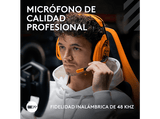 Auriculares gaming - Logitech G A50 X MCLAREN, Estación base, Multidispositivo, HDMI 4K, Lightspeed, Micrófono, PC-MAC-PS-XBOX, Bluetooth, Naranja