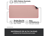 Alfombrilla para teclado y ratón - Logitech Desk Mat Studio Series, Nylon/ Poliéster, Rosa