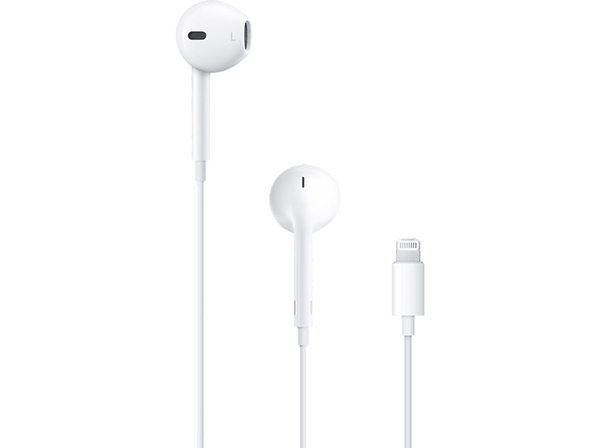 Apple EarPods, Conexión Lightning, Auriculares de botón, Cable, Micrófono, Blanco