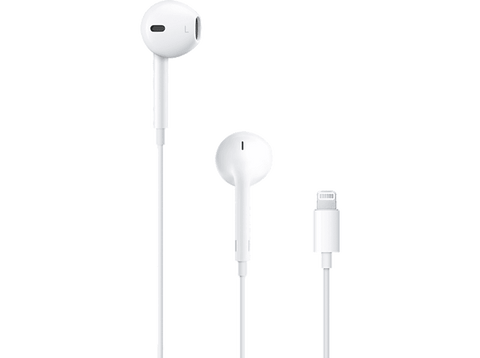 Apple EarPods, Conexión Lightning, Auriculares de botón, Cable, Micrófono, Blanco