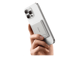 Powerbank - Baseus PicoGo Ultra-Mini Magnetic, 5000mAh, 20W, Carga ultrarrápida inalámbrica Qi2, USB-C, Con cable, Universal, Blanco Titanium