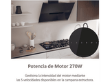 Campana decorativa - Haier I-Link HADG9CS46BWI, Decorativa, 5 velocidades, 937m³/h, WIFI, Filtro de carbono, 90cm, 63dB, Negro