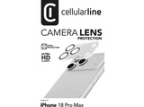 Protector cámara móvil - CellularLine Camera Lens, Para Apple iPhone 18 Pro Max, Transparente