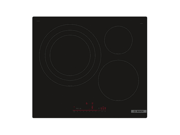 Placa inducción - Bosch PID61RHB1E, Serie 6, 3 Zonas, Zona extensible 32 cm, Home Connect, Control DirectSelect, 60 cm, Negro