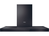 Campana decorativa - Haier HATS9CBS4BWIFI, 5 velocidades, 701 m3/h, Iluminación LED, 90 cm, Negra