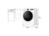 Lavadora carga frontal - LG F4X9009TWCE, 9 kg, 1400 rpm, 23 programas, TurboWash™ 360°, Selector LCD, Clase A-60%, Blanco