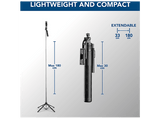 Palo Selfie - CellularLine SELFIE STICK MAX, Multifuncional, Rotación 360º, Extensible 180 cm, Bluetooth y control remoto, Negro