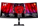 Monitor gaming - Xiaomi G34, 34, WQHD, 1 ms, 180 Hz, FreeSync, DisplayPort x2, HDMI x2, Negro