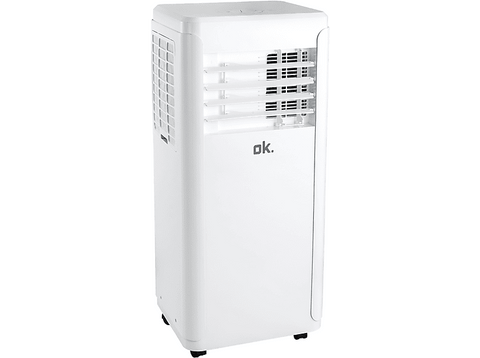 Aire acondicionado portátil - OK OAC 12024 W ES, 3010 fg/h, 2 velocidades, 20 m², 65 dB(A), LCD Display, Deshumidificador, Blanco