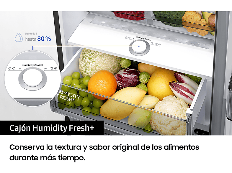 Frigorífico combi - Samsung BESPOKE SMART AI RB34C7B5D41/EF,  No Frost, 185.3 cm, 344l, All Around Cooling, Metal Cooling, WiFi, Clean Navy