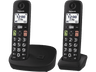 Teléfono - Panasonic KX-TGU112, Duo, Pantalla Retroiluminada, Botones Grandes, Compatible con Audífonos, Negro