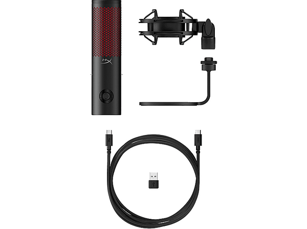 Micrófono - HYPERX QuadCast 2, USB, Sensor para silenciar, Indicadores LED, Negro