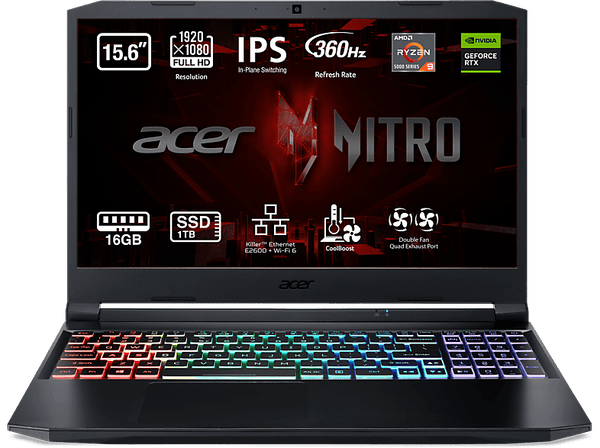 Portáti gaming - Acer AN515-45-R5ZJ, 15.6" Full HD, AMD Ryzen™ 9 5900HX, 16GB RAM, 1TB SSD, GeForce RTX™ 3080, Sin sistema operativo