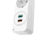 Regleta - Hama 00223186, 5x Enchufes, 1x USB-A, 1x USB-C, 18W, Interruptor, Blanco