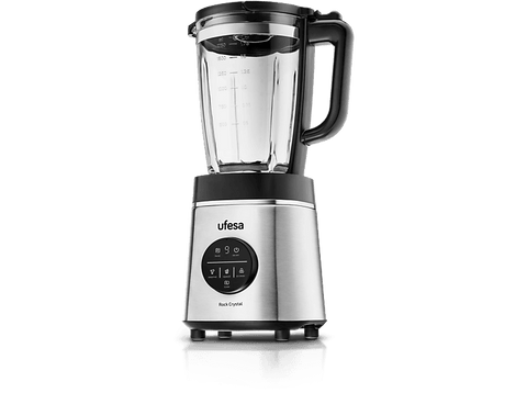 Batidora de vaso - Ufesa BS Rock Crystal, 1800 W, 1.75 l, 6 cuchillas de acero, Inox