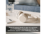 Auriculares inalámbricos - Sony WH-CH520, Bluetooth, 50 horas de autonomía, Carga rápida, 360 Audio, Conexión multipunto, Cascos diadema, Amarillo