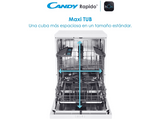 Lavavajillas - Candy Rapido' CF 3C7L0W,  13 servicios, 5 programas, Inicio Diferido, Motor Inverter, 60 cm, Conectividad Wi-Fi, Blanco
