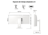 Monitor gaming - LG UltraWide 40U990A-W, 40 Full-HD 5K2K, 120 Hz, 5 ms, IPS curvo 2500R, 2x HDMI, Altavoces incorporados, Altura ajustable, Blanco