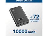 Powerbank - CellularLine FAST, 10000 mAh, 20W, USB -C, Negro