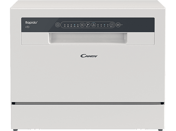 Lavavajillas compacto - Candy Rapido' CP 6E51LW, 6 servicios, 5 programas, 45 cm, Media carga, Blanco