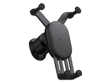 Soporte de móvil para coche - Baseus Gravity Air, Universal, Para rejilla de aire, Brazos metálicos, Con revestimiento protector, Alta sujeción, Negro