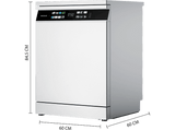 Lavavajillas - Cecotec Bolero Aguazero 6700 B, 15 cubiertos, 14 programas, Motor Inverter Plus, Clase B, Pantalla FullColor XXL, 60 cm, White