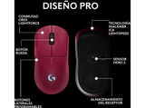 Ratón gaming - Logitech G Pro 2 Lightspeed, Bluetooth, Inalámbrico, 32.000 ppp, Ambidiestro, Botones personalizables, Conmutadores Lightforce, Magenta