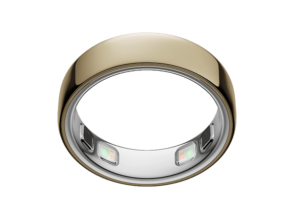 Anillo inteligente - Oura Ring 5, Talla 7, Hasta 9 días autonomía, Bluetooth, 50 métricas de salud, Titanio, Oro