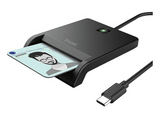 Lector de tarjetas - Trust 26253, USB-C, Diseño Compacto, Negro