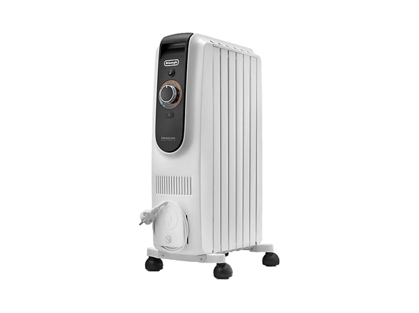 Radiador - De'Longhi Dragon EASYTRONIC TRD51025, Sistema de aceite, 2500W, 12 niveles de temperatura, 10 elementos, Blanco