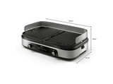 Grill - Philips Grill 5000 2400W Dual Zone HD6222/90, Placas reversibles, 2 zonas grill, Protector salpicaduras, Piedra Maifan, 1400 cm2, 2400W, Negro