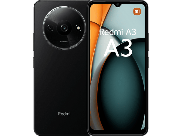 Móvil - Xiaomi Redmi A3, Negro, 128 GB, 4 GB RAM, 6.71" HD+, MediaTek Helio G36, 5000 mAh, Android