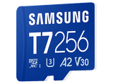 Tarjeta Micro SDXC - Samsung T7 MB-MB256T, 256 GB, Lectura hasta 170 MB/s, UHS Clase 3, A2, V30, Azul