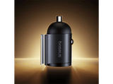 Cargador coche - Baseus Tiny Star Mini, Universal, Tipo-C y USB, 30W, Con cable, Negro Cosmic