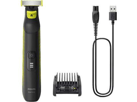 Barbero - Philips OneBlade Pro QP6506/15, Peine-guía ajustable 5 en 1, Uso seco/húmedo, Tecnología seguimiento de contornos, 90 min
