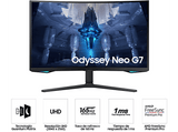 Monitor gaming - Samsung Odyssey Neo G7 LS32BG750NUXEN, 32, UHD 4K, 1 ms, 165 Hz, Curvo, Negro