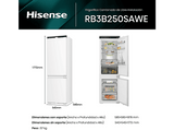 Frigorífico combi integrable - Hisense RB3B250SAWE, No Frost, 177.2 cm, 252 l, WiFi, Motor Inverter, Sin Panelar