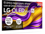 TV OLED 83 - LG OLED83G54LW, OLED 4K, Procesador Inteligente α11 AI Processor 4K Gen2, Smart TV, Instalación incluida, Rocky Black