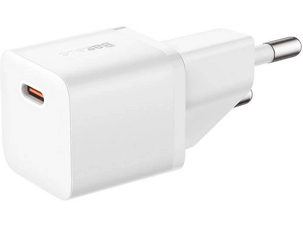 Cargador - Baseus GaN5 Mini, Universal, 20W, USB-C, Blanco