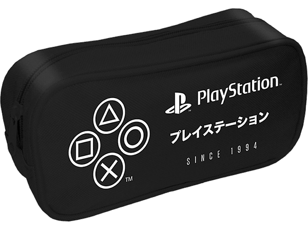 Estuche - Pyramid Square Playstation, Cierre cremallera, Licencia Oficial Playstation, Negro