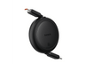 Cable USB-C - Baseus Free2Pull, Retráctil, Tipo C a Tipo C, Cable de 100 cm, Universal, 60W, Negro Cluster