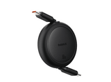 Cable USB-C - Baseus Free2Pull, Retráctil, Tipo C a Tipo C, Cable de 100 cm, Universal, 60W, Negro Cluster