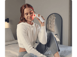 Masajeador facial - Therabody TheraFace PRO, Para Cara, Terapia de luz LED, Microcorriente, Limpieza Profunda, Blanco
