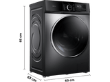 Lavadora carga frontal - Cecotec Bolero DressCode 10500 Inverter Steel A, 10 kg, 1400 rpm, Motor Inverter Plus, Lavado con vapor, Steel
