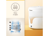 Bebedero automático inteligente - Panasonic CP-JNW01CW, Capacidad 1.9L, Filtros Reemplazables, 2 Modos de Agua, Blanco