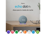 Altavoz inteligente con Alexa - Amazon Echo Dot (4ª Gen) con Reloj, Controlador de Hogar, Azul