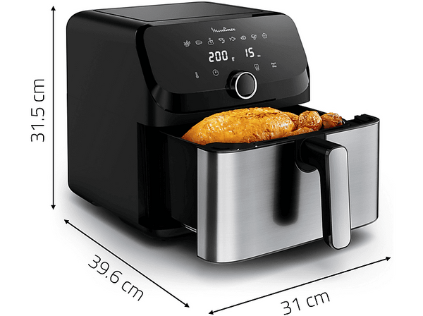 Freidora de aire - Moulinex Easy Fry Mega, 2020 W, 8 Programas, 7.5l, Inox