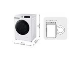 Lavadora secadora - Samsung WD90HG6U94BEU3, 9 kg de lavado, 6 kg de secado, 25 programas, Autodosificación, Wifi, Blanca